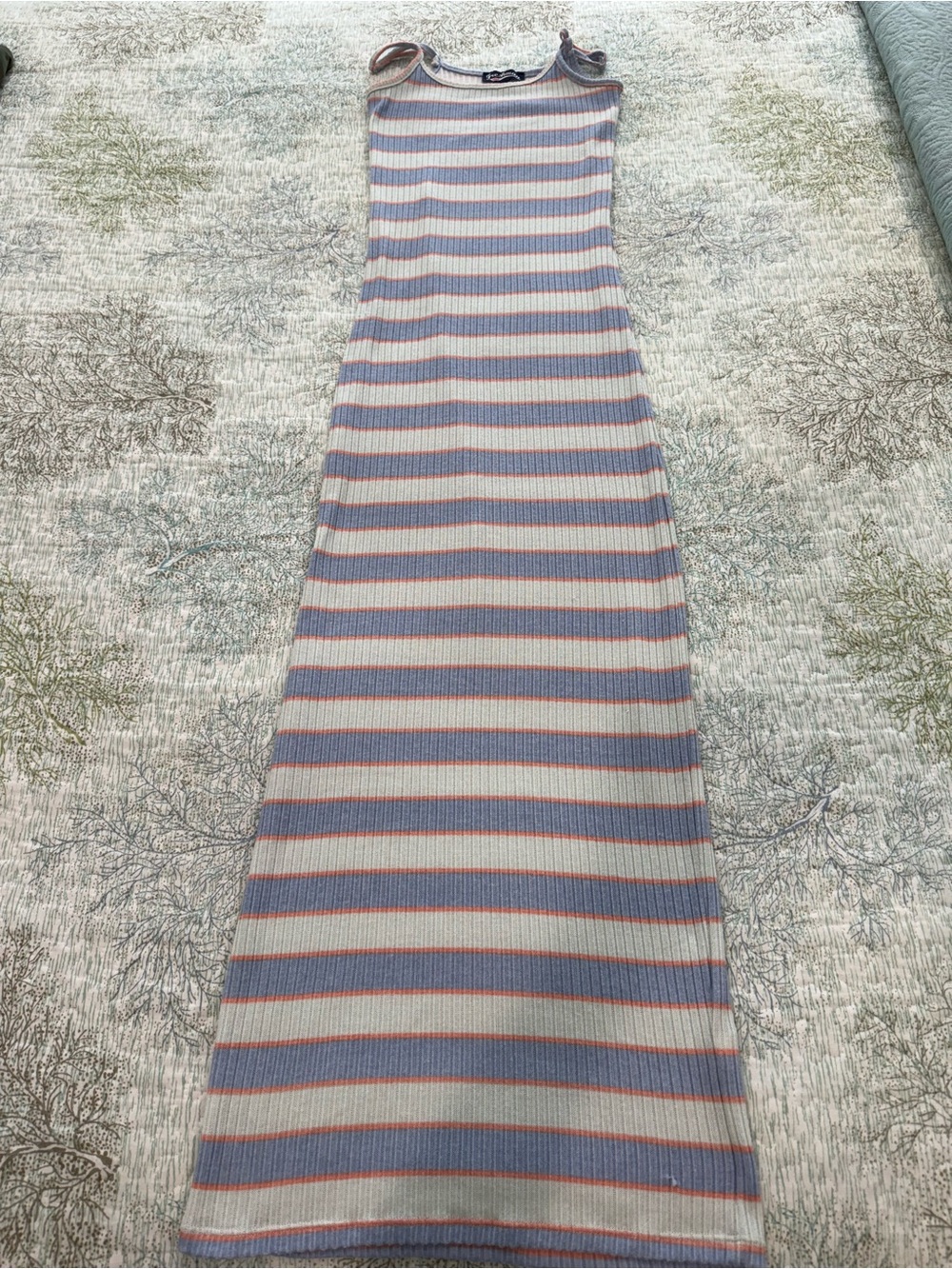 Freshman Striped Ribbed Tank Maxi Dress